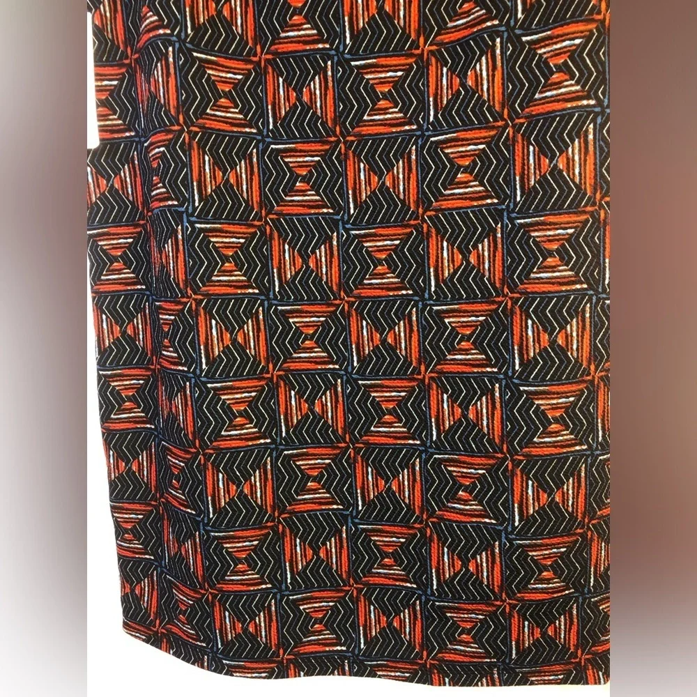 LuLaRoe Navy & Red Geometric Pencil Skirt NWT S